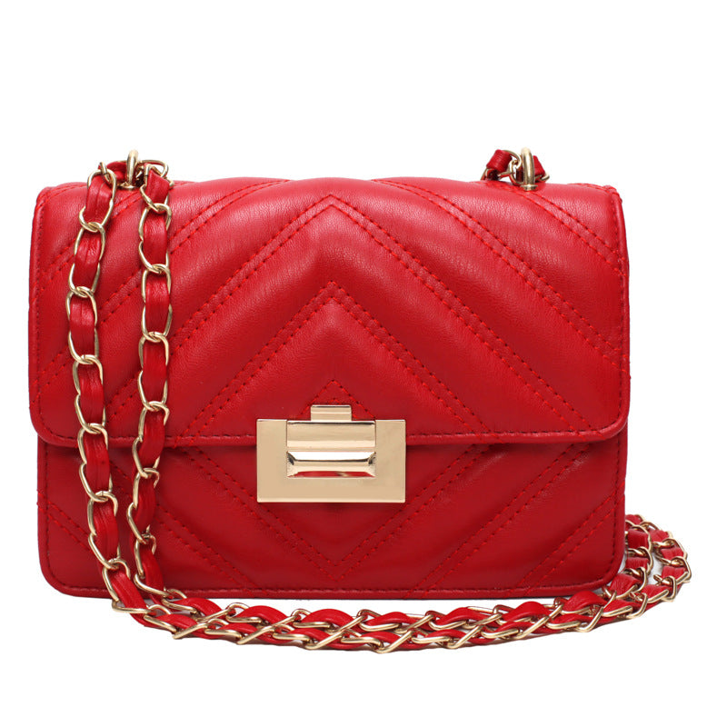 Chic Chain Small Bag Women's Western Style Small Square Bag All-Matching Shoulder Messenger Bag