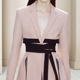 Women Pants Suit Uniform Designs Formal Style Office Lady Bussiness Attire Autumn Lace-up Waist Mid-Long Slim Two-Piece Set Fashion Suit
