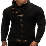 Turtleneck Single-Breasted Cardigan Large Size Long Sleeve Knitted Sweater Men