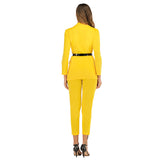 Women Pant Suit Uniform Designs Formal Style Office Lady Bussiness Attire Spring Long-Sleeve Suit Solid Color Suit Two-Piece Set