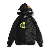 Batman Hoodie Bat Zipper Fleece Shark Head