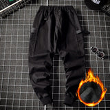 Men's Winter plus Size Loose and Warm Trousers Retro Sports Overalls Men Cargo Pant