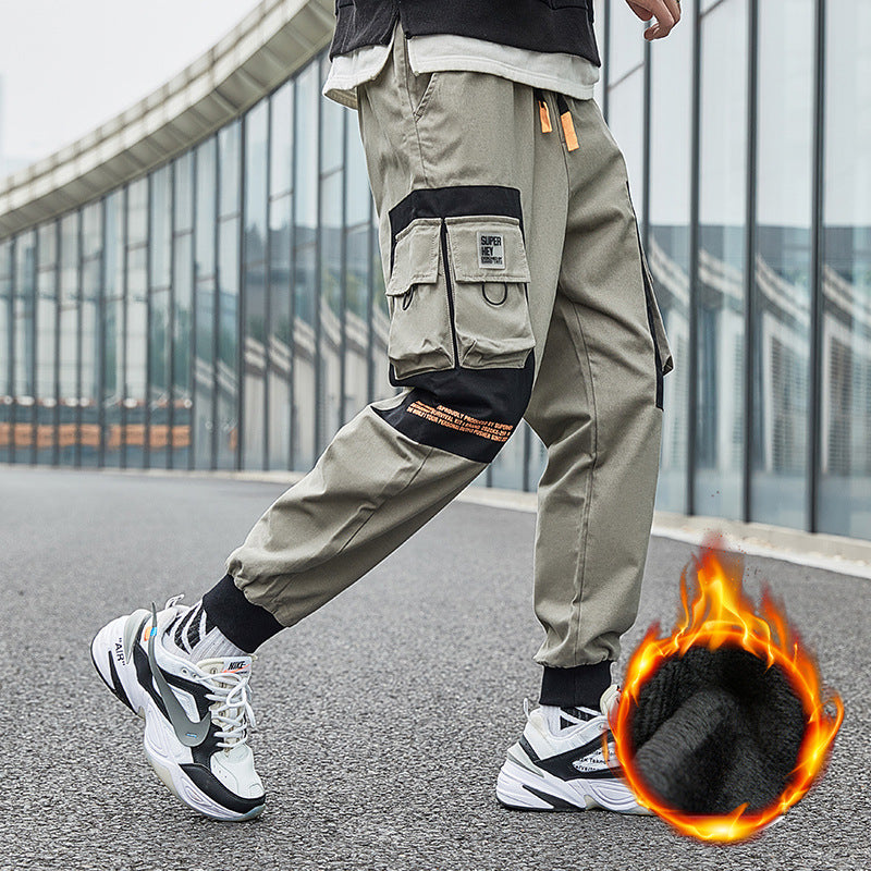 Winter plus Size Retro Sports Loose Casual Pants plus Thick Pants Men's Cargo Pant