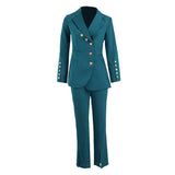 Women Pants Suit Uniform Designs Formal Style Office Lady Bussiness Attire Navy Blue Suit Corset Slimming and Fashionable