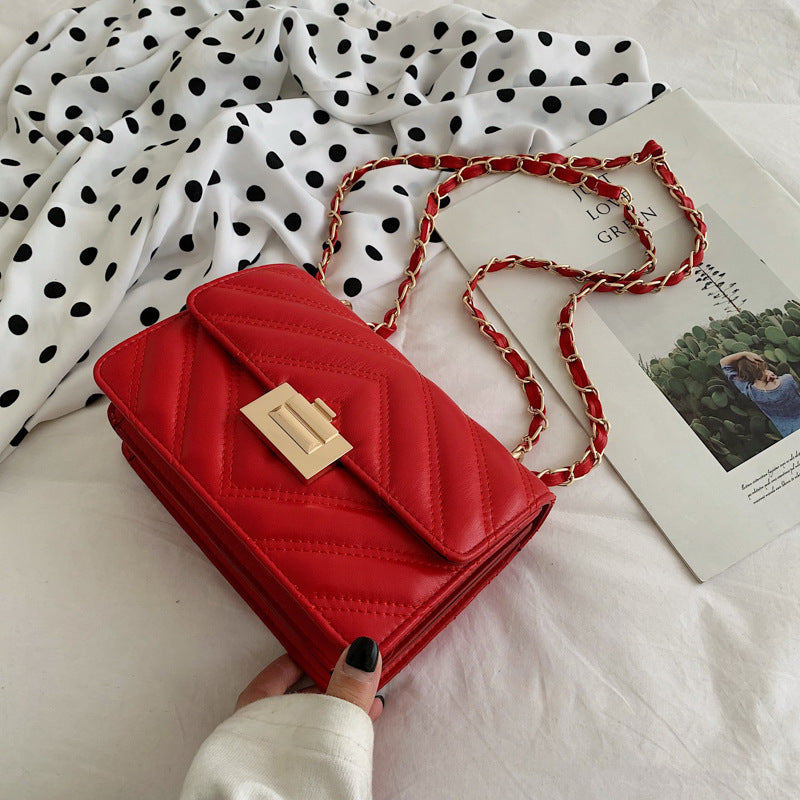 Chic Chain Small Bag Women's Western Style Small Square Bag All-Matching Shoulder Messenger Bag