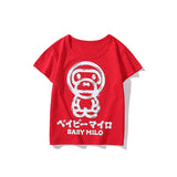 A Ape Print Baby Milo for Kids Shirt Spring and Summer Sketch Monkey Cartoon Young Children Short Sleeve Cotton T-shirt Short Sleeve