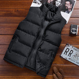 Men's Vest Casual Sleeveless Jacket Men Jacket Vest Man Autumn and Winter Solid Color plus Size