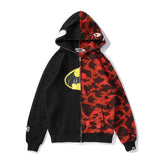 Batman Hoodie Bat Zipper Fleece Shark Head