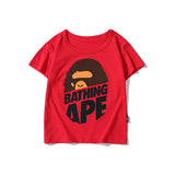 A Ape Print for Kids T Shirt Spring and Summer Boys and Girls Cotton Short Sleeve T-shirt