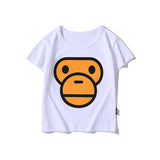 A Ape Print Baby Milo for Kids Shirt Children's Monkey Cartoon Casual Cotton Short Sleeve Boys and Girls T-shirt