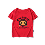 A Ape Print Baby Milo for Kids Shirt Cartoon Monkey Printing Boys and Girls Cotton Short Sleeve T-shirt