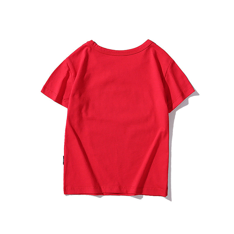 A Ape Print Baby Milo for Kids Shirt Cartoon Monkey Printing Boys and Girls Cotton Short Sleeve T-shirt