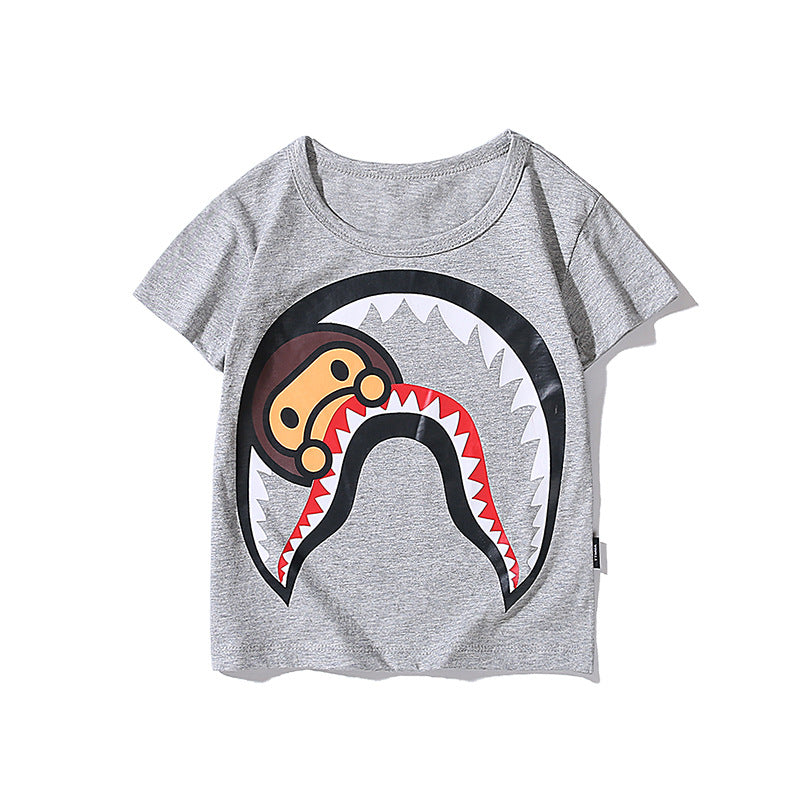 A Ape Print for Kids T Shirt Printed Children's Clothing Boys and Girls Cotton Short Sleeve T-shirt