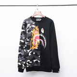 A Ape Print Sweatshirts Autumn and Winter Men's Luminous round Neck Camouflage Printing Men and Women Brushed Hoody