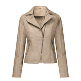 Hot Pink Motorcycle Jacket Fleece Leather Jacket Oblique Zipper Short Women's Jacket Small Coat