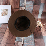 Fedora Hat Summer Outdoor Sun Hat Straw Jazz Top Hat