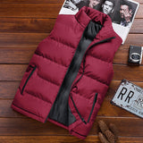 Men's Vest Casual Sleeveless Jacket Men Jacket Vest Man Autumn and Winter Solid Color plus Size