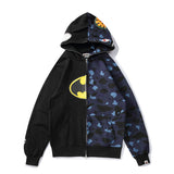 Batman Hoodie Bat Zipper Fleece Shark Head