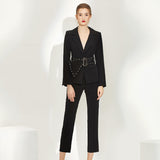 Women Pant Suit Uniform Designs Formal Style Office Lady Bussiness Attire Fashion Spring Workplace High-End Suit Two-Piece Suit