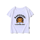 A Ape Print Baby Milo for Kids Shirt Cartoon Monkey Printing Boys and Girls Cotton Short Sleeve T-shirt