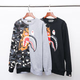 A Ape Print Sweatshirts Autumn and Winter Men's Luminous round Neck Camouflage Printing Men and Women Brushed Hoody