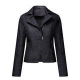 Hot Pink Motorcycle Jacket Fleece Leather Jacket Oblique Zipper Short Women's Jacket Small Coat