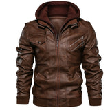 Urban Leather Jacket Autumn And Winter Loose Men 'S Hooded Leather Coat Young Men 'S Jacket