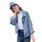 Denim Sparkle Jacket Women's Autumn and Winter Loose Short Top Workwear Embroidery