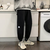 Men Pants Fleece-Lined Thickened Knitting Sweatpants Ankle Banded Pants