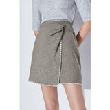 Women Skirt & Blazer Suit Uniform Designs Formal Style Office Lady Bussiness Attire Winter New Contrast Color Wool Suit Jacket Skirt