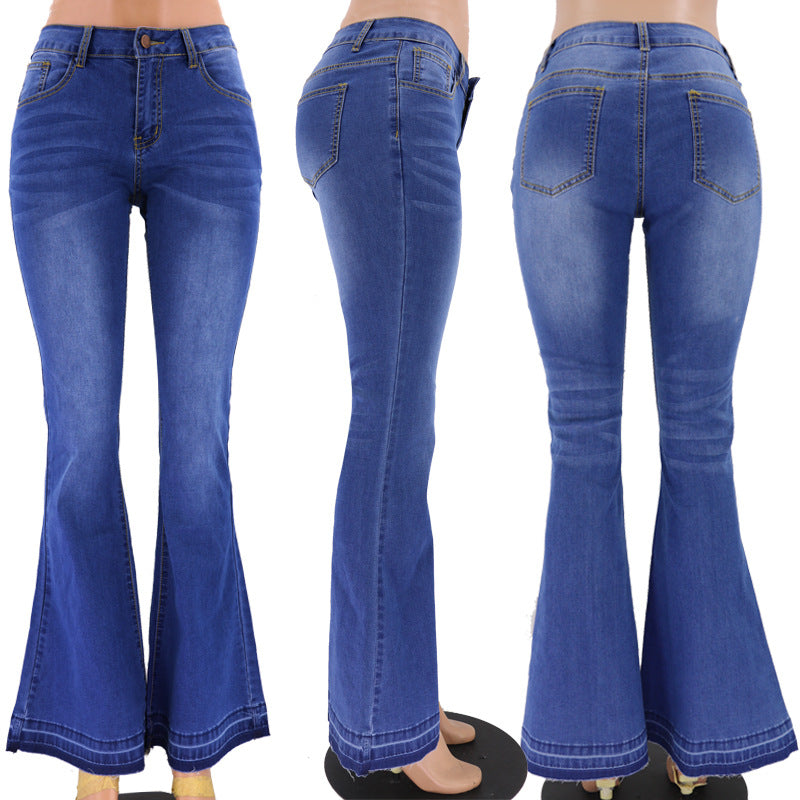 Low Rise Jeans Spring Low Waist Skinny Women's Flared Jeans
