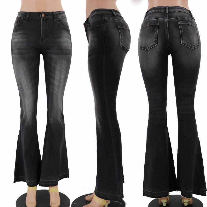 Low Rise Jeans Spring Low Waist Skinny Women's Flared Jeans