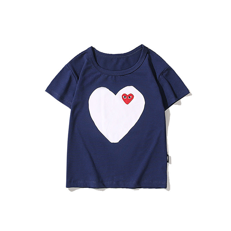 A Ape Print For Kids T Shirt Casual Boys And Girls Cotton Short Sleeve Love Embroidery