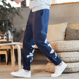 Linen Pants Straight Leg Pants Drawstring Lightweight Elastic Beach Pants Spring and Summer Leisure Harem Pants