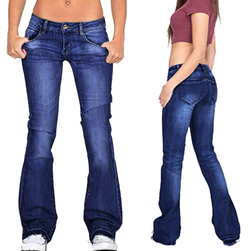 Low Rise Jeans Spring Low Waist Skinny Women's Flared Jeans
