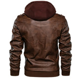 Urban Leather Jacket Autumn And Winter Loose Men 'S Hooded Leather Coat Young Men 'S Jacket