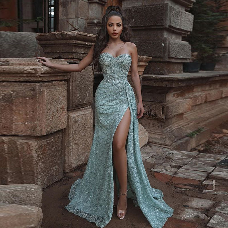 Bohemian Chic Wedding Dress Sexy Bandeau Slim-Fit Formal Dress
