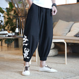 Linen Pants Straight Leg Pants Drawstring Lightweight Elastic Beach Pants Spring and Summer Leisure Harem Pants