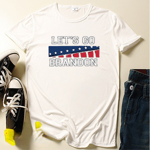 Let's Go Brandon T Shirt Summer Printed Short Sleeve T-shirt