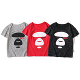 A Ape Print for Kids T Shirt Summer Print Alphabet Cartoon Short Sleeve Men's Cotton T-shirt