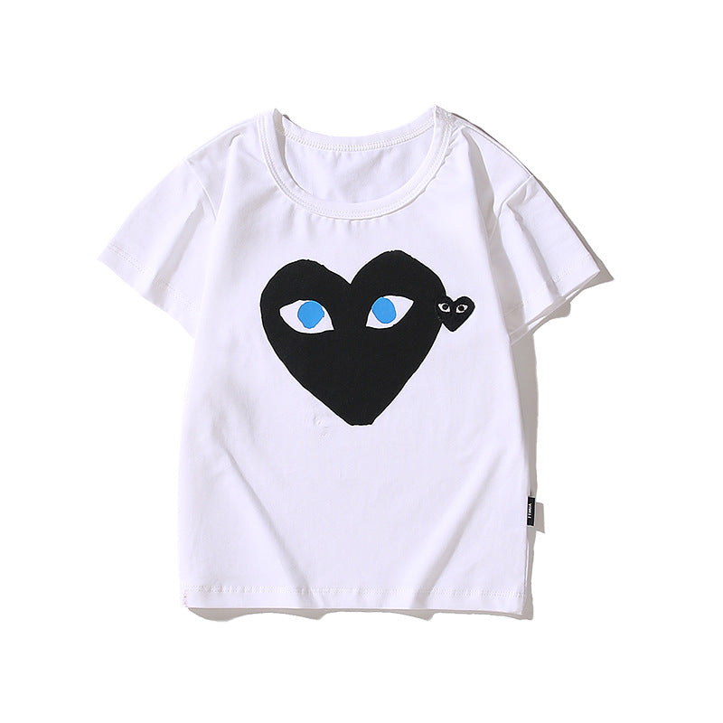 A Ape Print for Kids T Shirt Casual Cotton Short Sleeve Heart Printing T-shirt