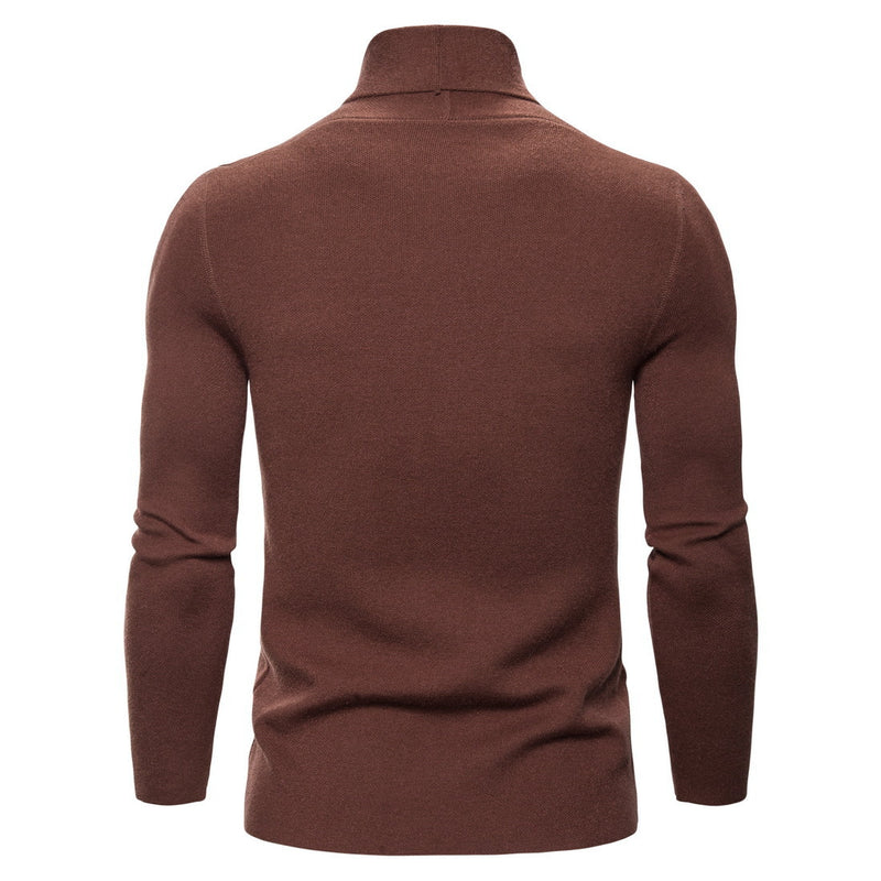 Men's Stand Collar Solid Color Buckle-Free Knitted Cardigan Fashion Casual Sweater Men Cardigan Sweater