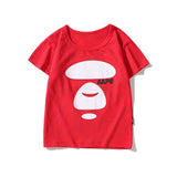 A Ape Print for Kids T Shirt Summer Print Alphabet Cartoon Short Sleeve Men's Cotton T-shirt