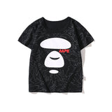 A Ape Print for Kids T Shirt Summer Print Alphabet Cartoon Short Sleeve Men's Cotton T-shirt