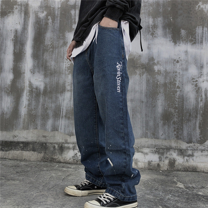 Jeans Men's Trousers Large Size Retro Sports Trousers Loose Straight Men's Men's Jeans
