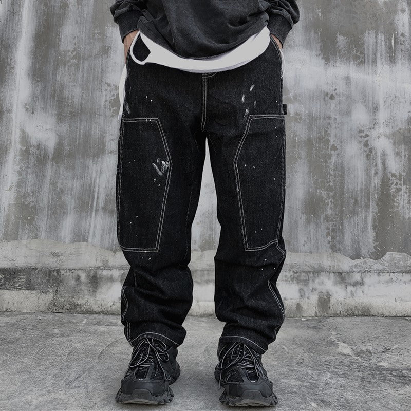 Jeans Men's plus Size Retro Sports Trousers Loose Straight Men Jeans