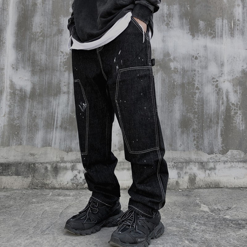 Jeans Men's plus Size Retro Sports Trousers Loose Straight Men Jeans