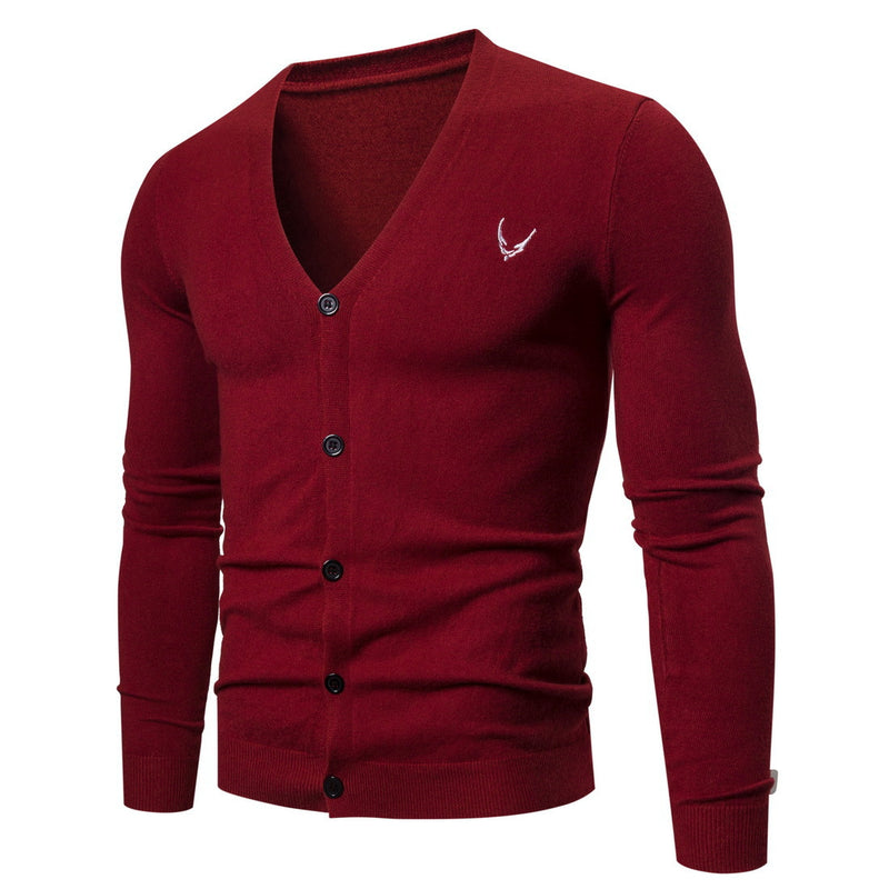 Spring Men's V-neck Slim Fit Sweater Cardigan British Fashion Casual Knitted Bottoming Shirt Men Cardigan Sweater