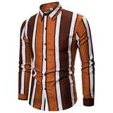 Men's Slim-Fit Striped Shirt Fashionable Casual Long-Sleeved Men Shirt