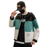 Men's Spring and Autumn Large Size Retro Sports Jacket Baggy Coat Color Matching Casual Jacket Men's Jacket